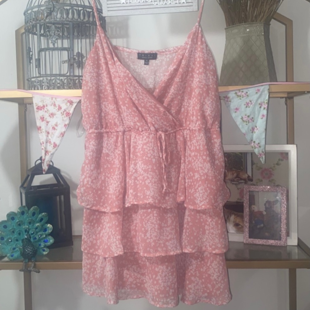 NWT Trixxi GLITTER SHIMMER Ruffle Tier Mini Dress Cocktail Party Summer Y2K Bday
